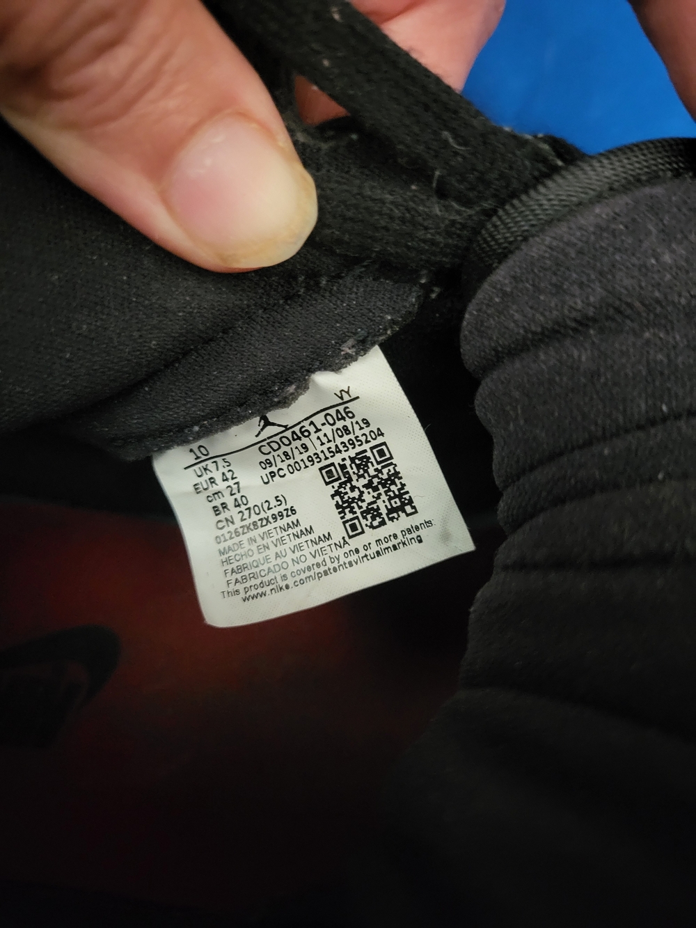 Nike Air Jordan 1 High OG - Black/University Blue/Red Size 10 - Picture 10 of 11